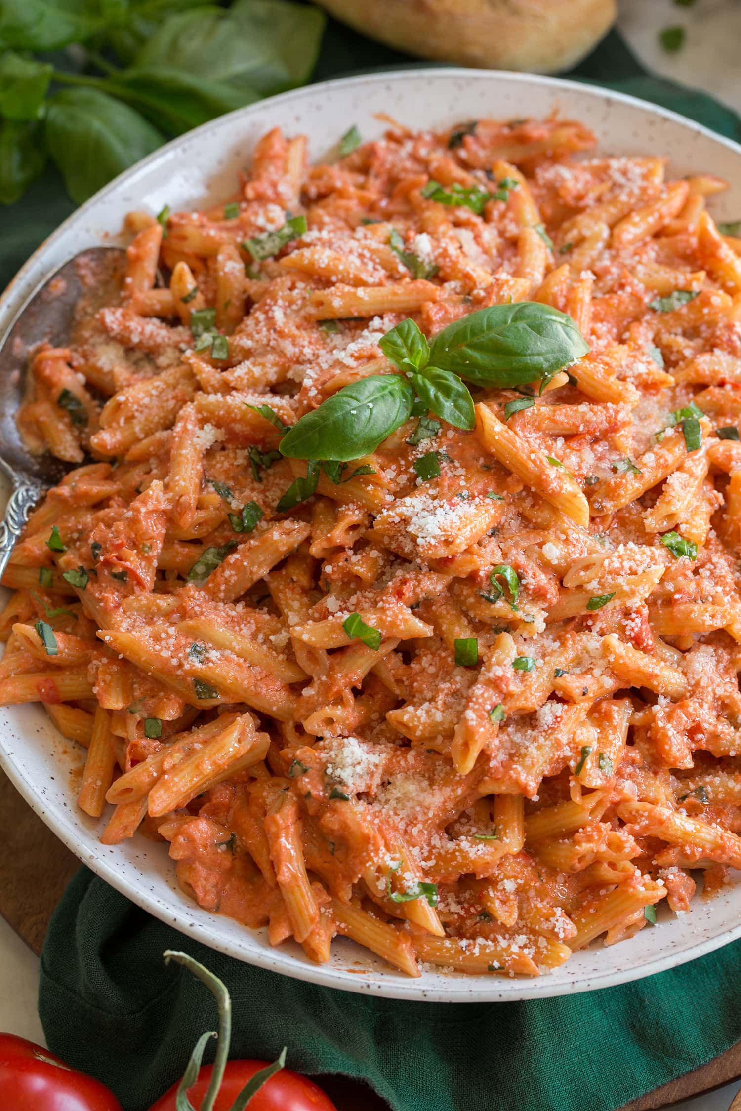 Creamy Tomato Pasta with Penne, Basil, and Parmesan