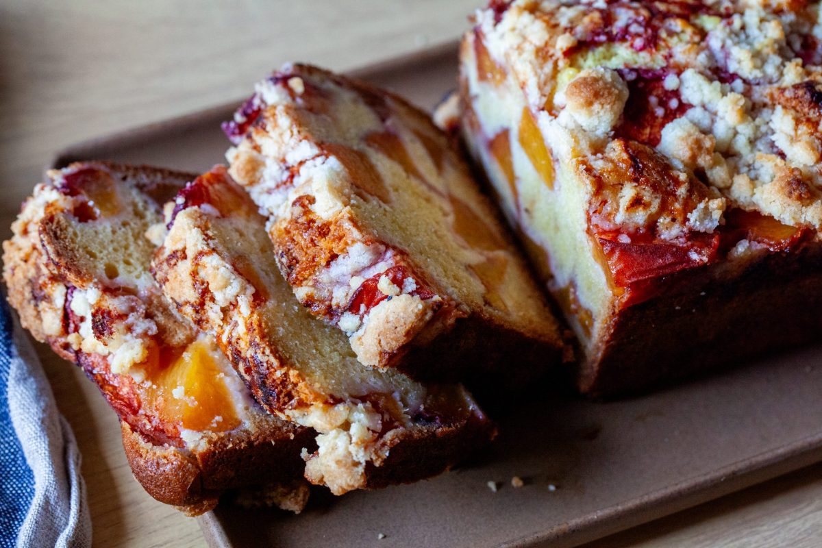 Peach Cobbler Loaf with Streusel Topping