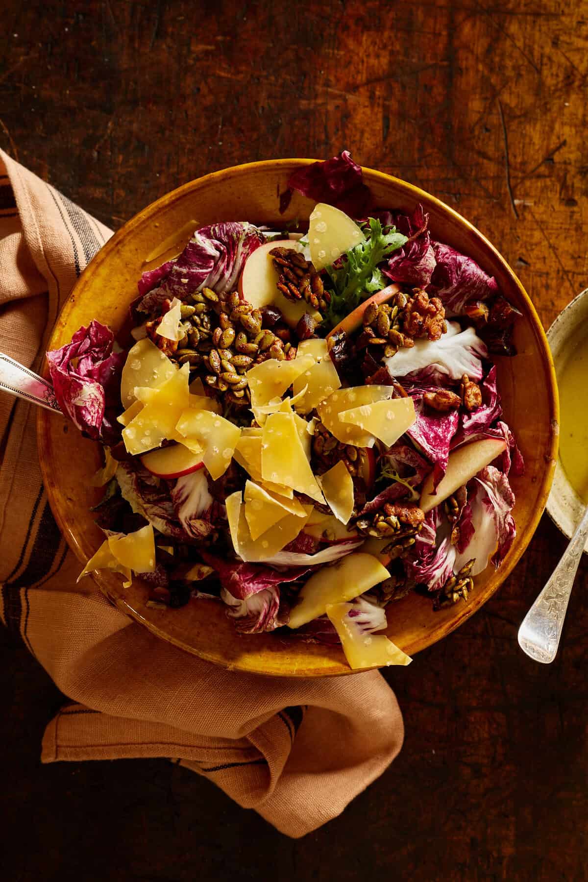 Radicchio Apple Salad with Candied Seeds and Gouda