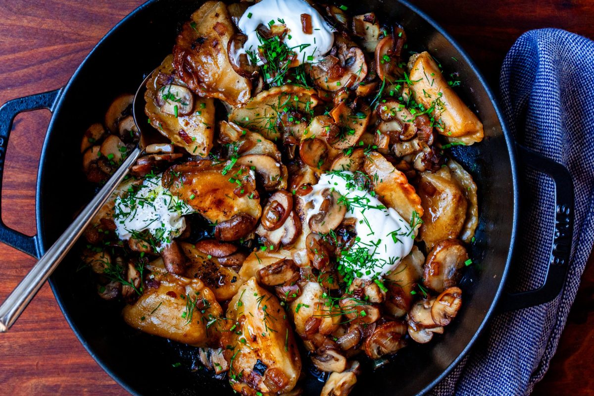 Skillet Pierogi with Mushrooms