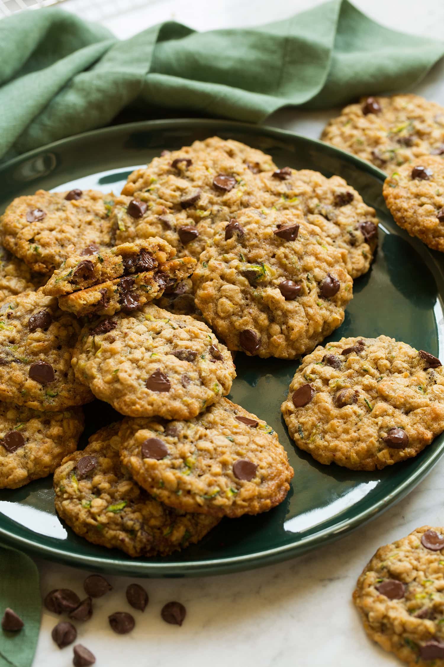 Soft and Chewy Zucchini Oatmeal Chocolate Chip Cookies