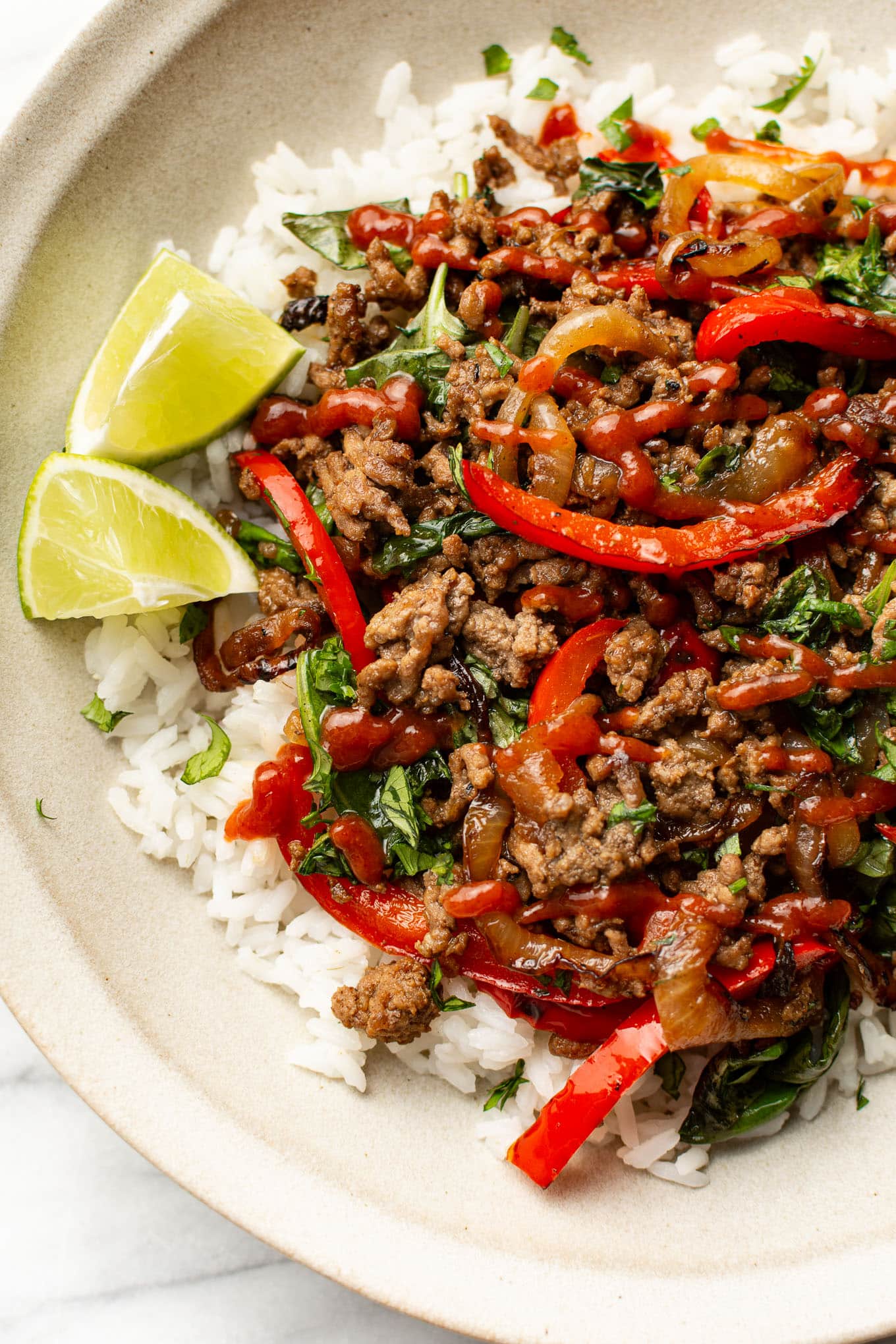Thai-Inspired Basil Beef with Ground Beef and Fresh Basil